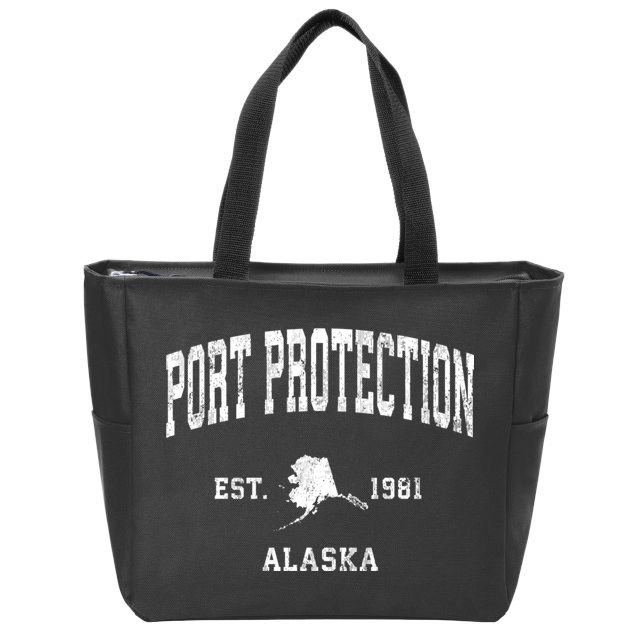 Port Protection Alaska Ak Vintage Established Athletic Sports Design Zip Tote Bag