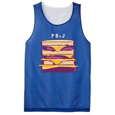 Pretty Pb And J Sandwich With Creamy Peanut Butter And Jelly Cute Gift Mesh Reversible Basketball Jersey Tank