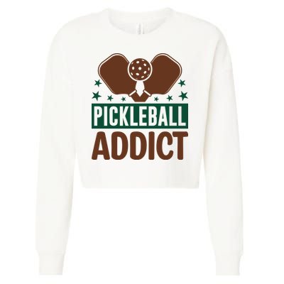 Paddles Pickleball Addict Gift For Player Team Sport Cropped Pullover Crew