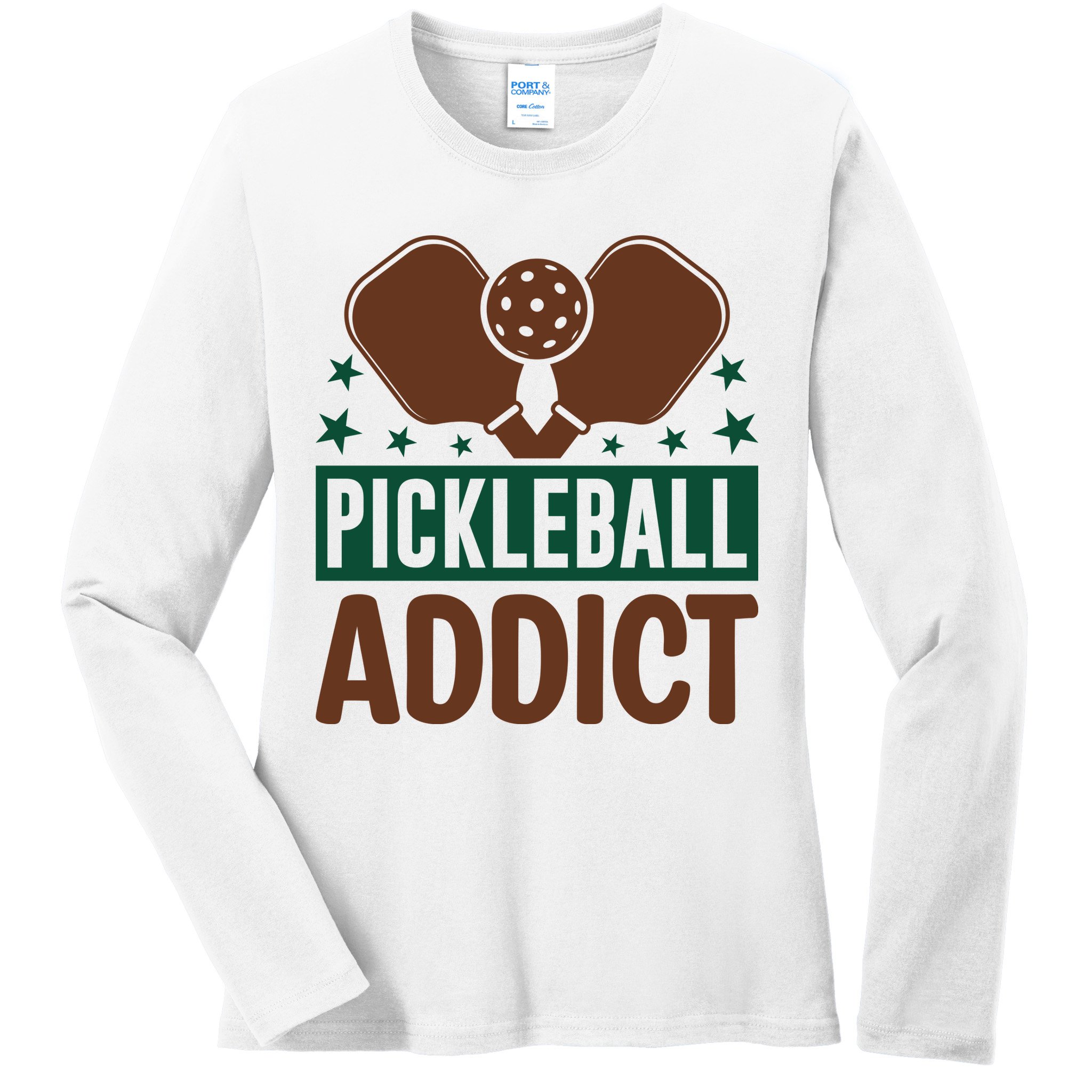 Paddles Pickleball Addict Gift For Player Team Sport Ladies Long Sleeve Shirt