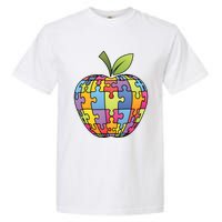 Puzzle Piece Apple Autism Teacher Garment-Dyed Heavyweight T-Shirt