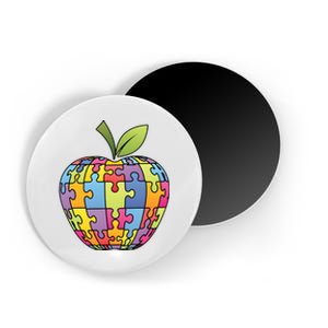 Puzzle Piece Apple Autism Teacher Magnet