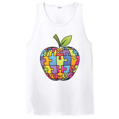 Puzzle Piece Apple Autism Teacher PosiCharge Competitor Tank