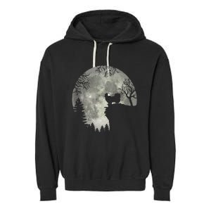 Pekingese Pekinese And Moon Halloween Garment-Dyed Fleece Hoodie