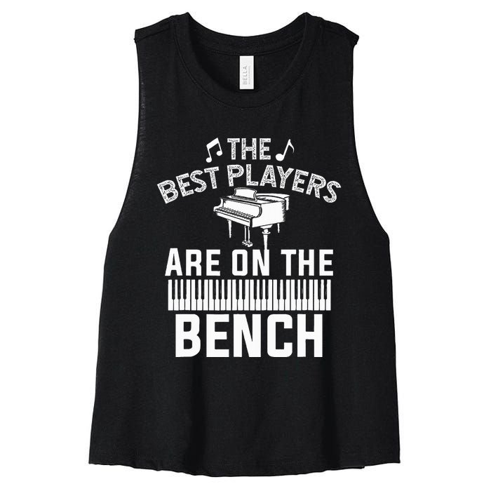 Piano Player Art Musician Orchestra Teacher Women's Racerback Cropped Tank