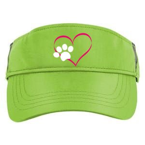 Paw Print And Heart Dog Lovers And Dog Mamas Fur Mom Gift Adult Drive Performance Visor