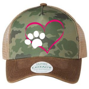 Paw Print And Heart Dog Lovers And Dog Mamas Fur Mom Gift Legacy Tie Dye Trucker Hat