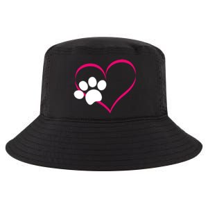 Paw Print And Heart Dog Lovers And Dog Mamas Fur Mom Gift Cool Comfort Performance Bucket Hat