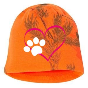 Paw Print And Heart Dog Lovers And Dog Mamas Fur Mom Gift Kati - Camo Knit Beanie