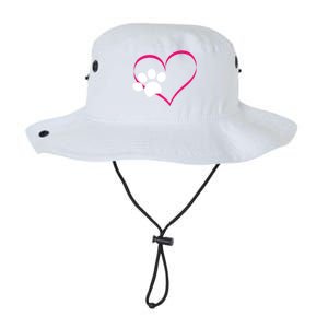 Paw Print And Heart Dog Lovers And Dog Mamas Fur Mom Gift Legacy Cool Fit Booney Bucket Hat