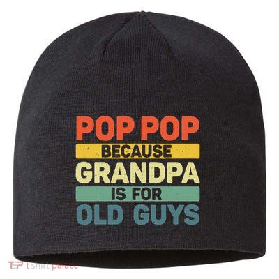 Pop Pop Art For Grandpa From Grandkids FatherS Day Pop Pop Sustainable Beanie