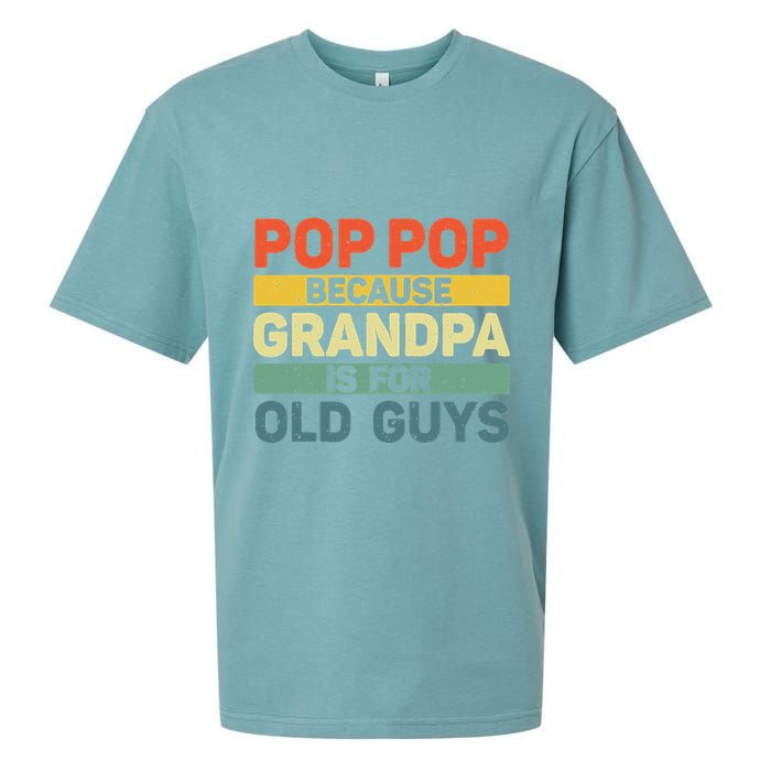 Pop Pop Art For Grandpa From Grandkids FatherS Day Pop Pop Sueded Cloud Jersey T-Shirt