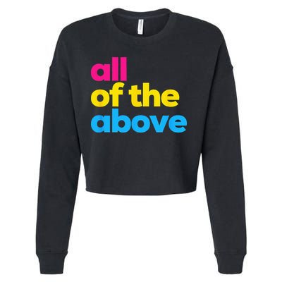 Pansexual Pride All Of The Above LGBTQ Pan Flag Funny LGBT Cropped Pullover Crew