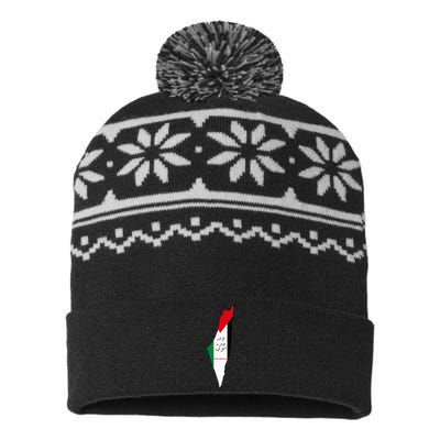 Palestine USA-Made Snowflake Beanie