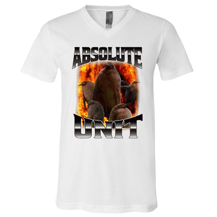 Pesto Penguin Absolute Unit Bootleg Rap Fire V-Neck T-Shirt