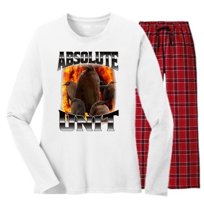 Pesto Penguin Absolute Unit Bootleg Rap Fire Women's Long Sleeve Flannel Pajama Set 