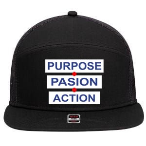 Purpose Passion Action 7 Panel Mesh Trucker Snapback Hat