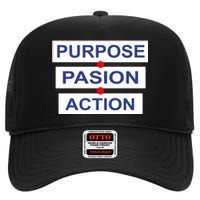 Purpose Passion Action High Crown Mesh Back Trucker Hat