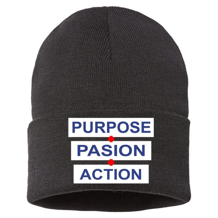 Purpose Passion Action Sustainable Knit Beanie