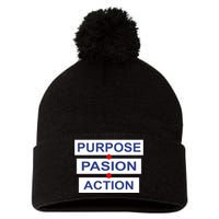 Purpose Passion Action Pom Pom 12in Knit Beanie