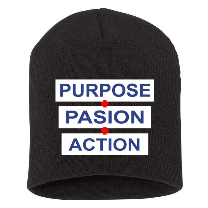 Purpose Passion Action Short Acrylic Beanie