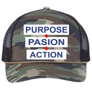 Purpose Passion Action Retro Rope Trucker Hat Cap