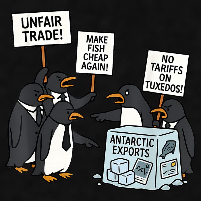 Penguins Protest Against Tariffs Funny Penguin Tariff Ladies PosiCharge Tri-Blend Wicking Tank