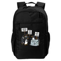 Penguins Protest Against Tariffs Funny Penguin Tariff Backpack