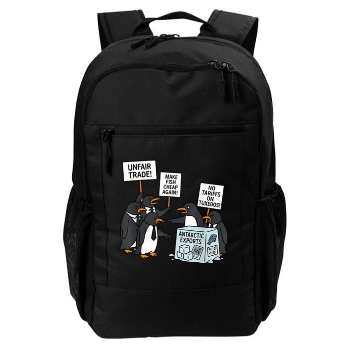 Penguins Protest Against Tariffs Funny Penguin Tariff Backpack