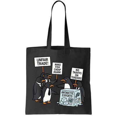 Penguins Protest Against Tariffs Funny Penguin Tariff Bag