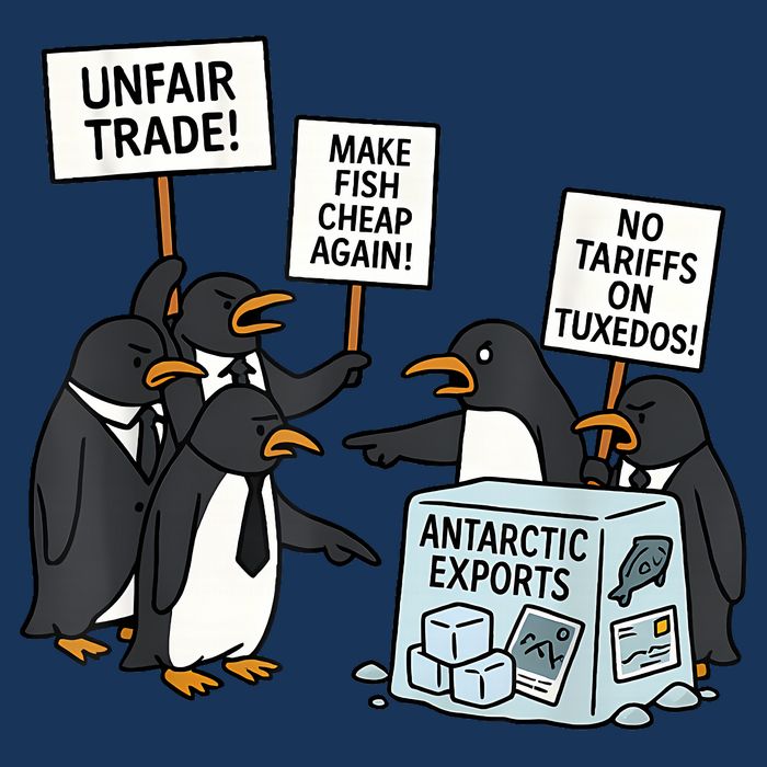 Penguins Protest Against Tariffs Funny Penguin Tariff Infant Baby Jersey Bodysuit
