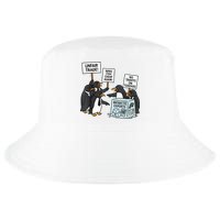 Penguins Protest Against Tariffs Funny Penguin Tariff Cool Comfort Performance Bucket Hat