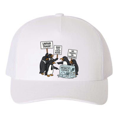 Penguins Protest Against Tariffs Funny Penguin Tariff Yupoong Adult 5-Panel Trucker Hat