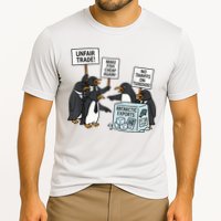 Penguins Protest Against Tariffs Funny Penguin Tariff Performance Shirt