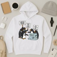 Penguins Protest Against Tariffs Funny Penguin Tariff Hoodie