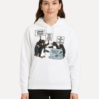Penguins Protest Against Tariffs Funny Penguin Tariff Hoodie