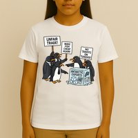 Penguins Protest Against Tariffs Funny Penguin Tariff T-Shirt