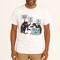 Penguins Protest Against Tariffs Funny Penguin Tariff Tall T-Shirt
