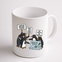 Penguins Protest Against Tariffs Funny Penguin Tariff Mug