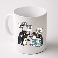Penguins Protest Against Tariffs Funny Penguin Tariff Mug
