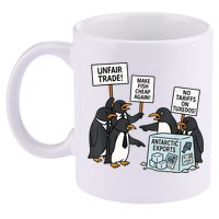 Penguins Protest Against Tariffs Funny Penguin Tariff 11oz C Handle Ceramic Mug