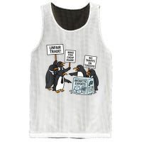 Penguins Protest Against Tariffs Funny Penguin Tariff Mesh Reversible Basketball Jersey Tank