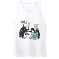 Penguins Protest Against Tariffs Funny Penguin Tariff PosiCharge Competitor Tank