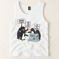 Penguins Protest Against Tariffs Funny Penguin Tariff Tank Top