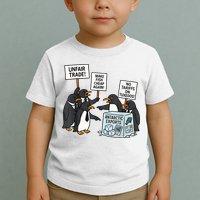 Penguins Protest Against Tariffs Funny Penguin Tariff Toddler T-Shirt
