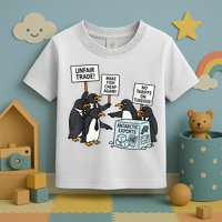 Penguins Protest Against Tariffs Funny Penguin Tariff Toddler T-Shirt