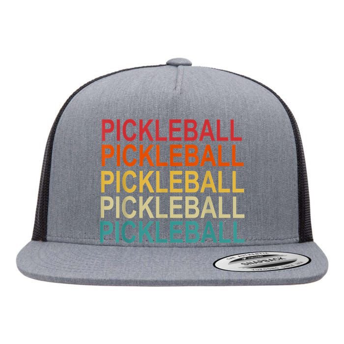 Pickleball Player And Pickleball Lovers Retro Pickleball Flat Bill Trucker Hat