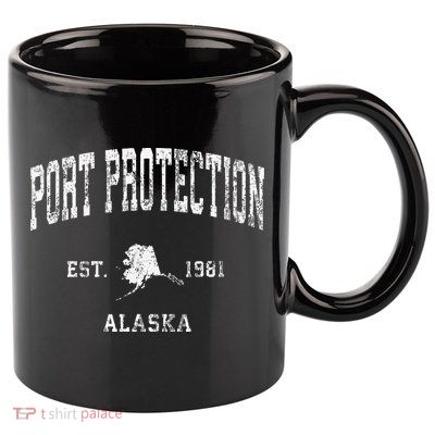 Port Protection Alaska Ak Vintage Athletic Sports 11oz C Handle Ceramic Mug