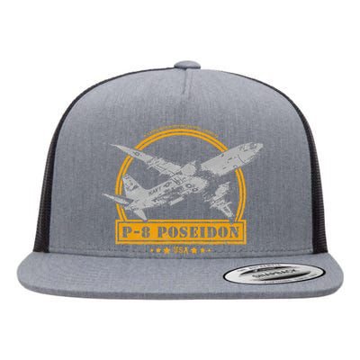 P8 Poseidon Aircraft Flat Bill Trucker Hat