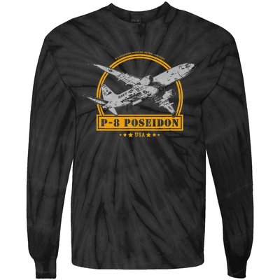 P8 Poseidon Aircraft Tie-Dye Long Sleeve Shirt